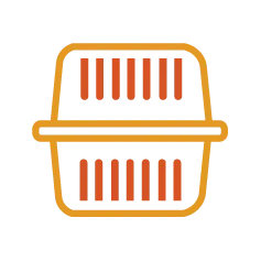 Eco-Friendly Bagasse Hinged Containers 