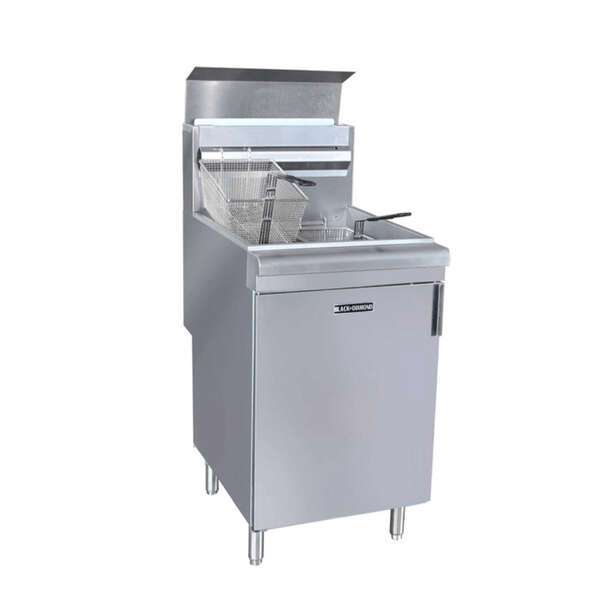 Admiral Craft Equipment Corp Admiral Craft BDGF-150, 70 Lb. Black Diamond Liquid Propane Stainless Steel Floor Fryer, 150,000 BTU