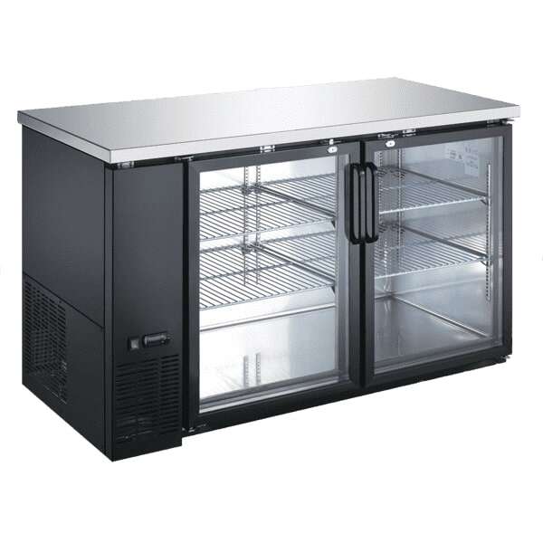Admiral Craft Equipment Corp Admiral Craft USBB-5928G, 59-inch 2 Glass Doors Black Back Bar Cooler