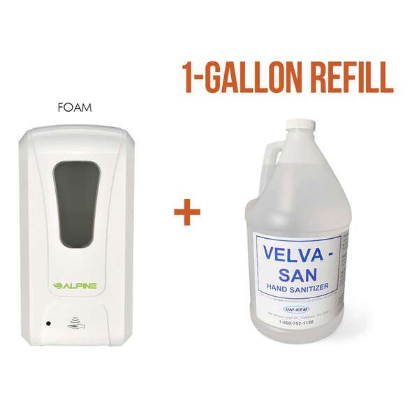 Set: One Automatic Foam Soap/Sanitizer Dispenser and One 1-Gallon Foam Hand Sanitizer