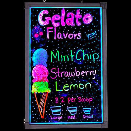 Alpine Industries 495-02 24x16-Inch Led Illuminated Hanging Message Writing Board, EA