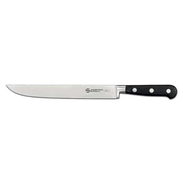 Ambrogio Sanelli C370023, 9-Inch Stainless Steel Carving Knife with Black Handle