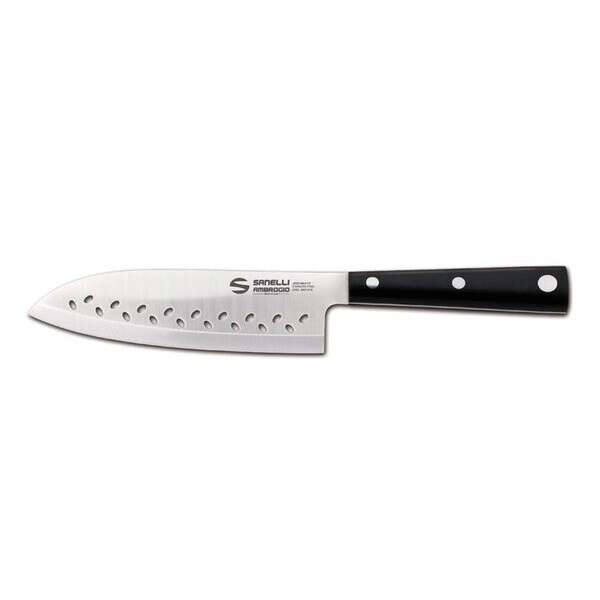 Ambrogio Sanelli H350.016, 6.25-Inch Blade Stainless Steel Santoku Knife with Holes