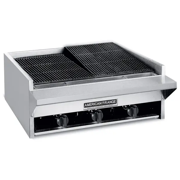 American Range AECB-44, Heavy Duty 44 inch Lava Rock Gas Charbroiler, Counter Model, NSF