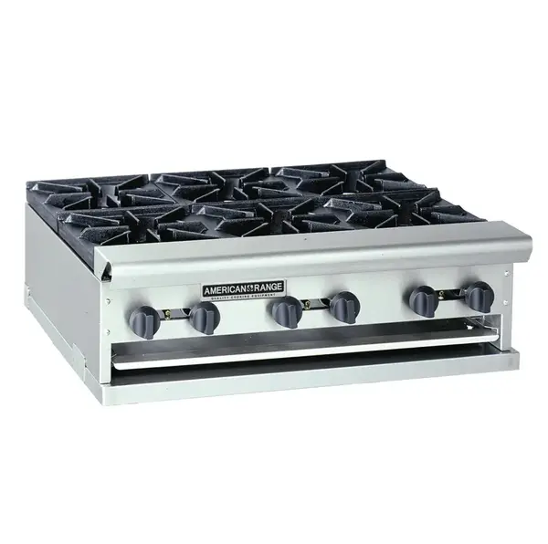 American Range ARHP-36-6, Counter Unit, 36 inch 6-Burner Manual Control Hotplate, NSF