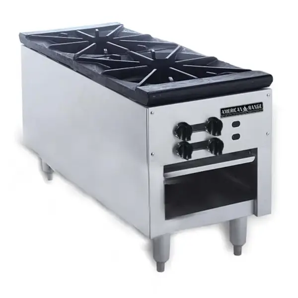 American Range SPSH-18-2, Economy 2-Burner Manual Control Stock Pot Gas Range, NSF
