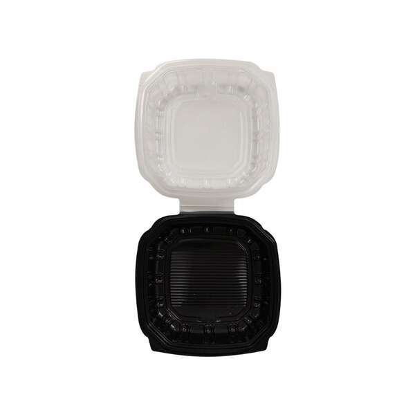 Anchor CC9911B, 9x9x3-Inch 39 Oz Black Hinged Microwavable Container with 1 Comp, 100/CS
