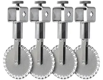 Ateco 13944, 2.2-Inch Fluted Cutting Wheels with Locking Hardware, Set of 4