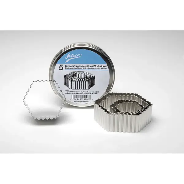 Ateco 5201, Fluted Hexagon Cutters, Set of 5