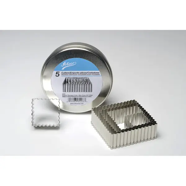 Ateco 5203, Fluted Square Cutters, Set of 5