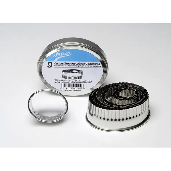 Ateco 5204, Fluted Oval Cutters, Set of 9