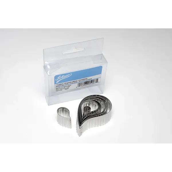 Ateco 5207, Fluted Comma Cutters, Set of 7