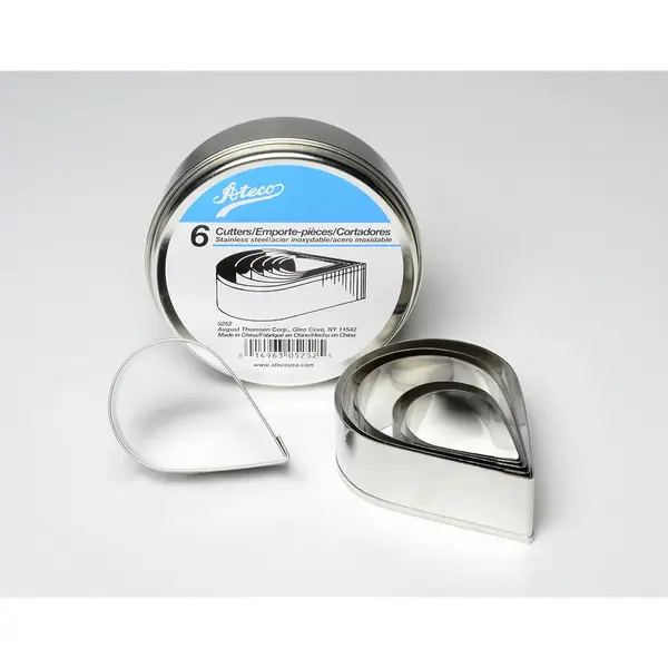 Ateco 5252, Plain Tear Drop Cutters, Set of 6