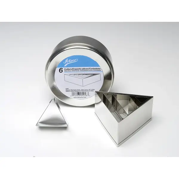 Ateco 5256, Plain Triangle Cutters, Set of 6