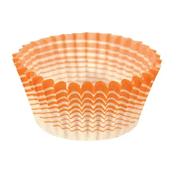 Ateco 6406, 1 x.75-Inch Orange Stripe Baking Cups, 200 per Box