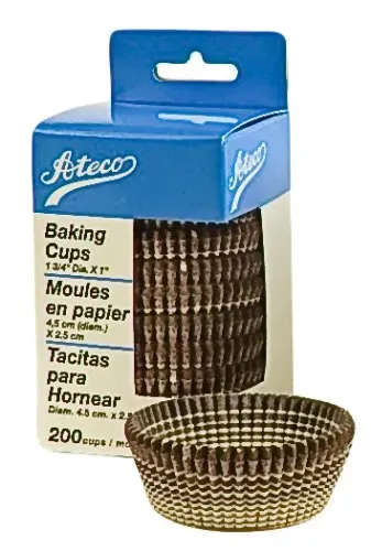 Ateco 64311, 1-Inch Burgundy Stripe Baking Cups, 200 per Box
