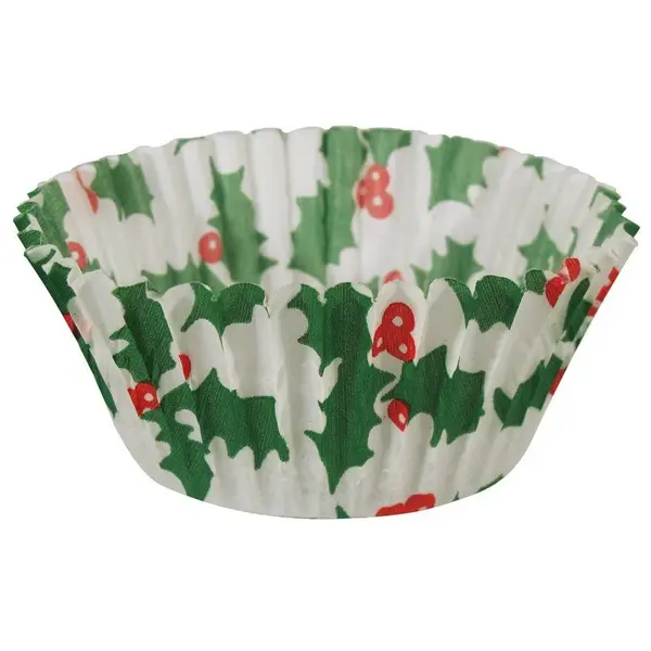 Ateco 6435, 2 x 1.25-Inch Holly Baking Cups, 200 per Box