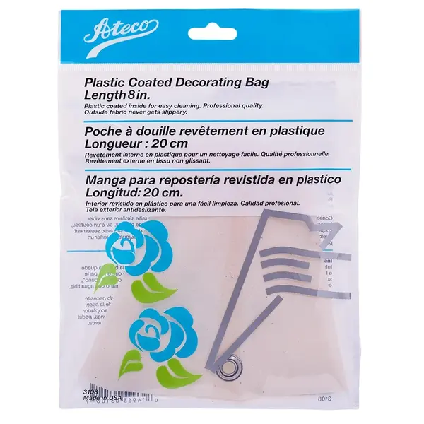 Ateco 3108, 8-Inch Plastic Coated Pastry Decorating Bag
