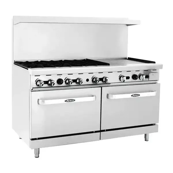 Atosa AGR-6B24GR, 60-Inch Gas Range with Six (6) Open Burners & 24-Inch Griddle