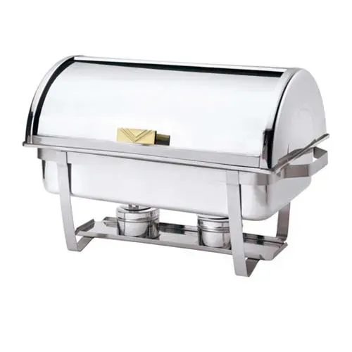 Atosa AT721R61-1, 8-Quart Roll Top Chafing Dish with Gold Accent (Discontinued)