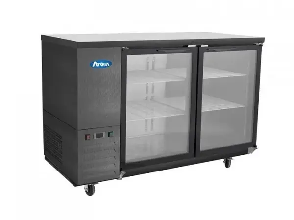 Atosa SBB69GGRAUS2 68-Inch Glass Door Back Bar Cooler, Black Exterior