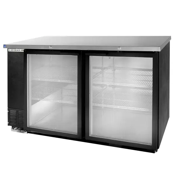Beverage Air BB58G-1-B, 59-Inch Back Bar Refrigerator with 2 Glass Doors, UL, cUL, UL-EPH, NSF