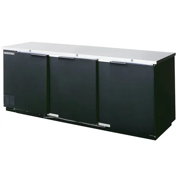 Beverage Air BB94-1-B, 95-Inch Back Bar Refrigerator with 3 Solid Doors, NSF and UL