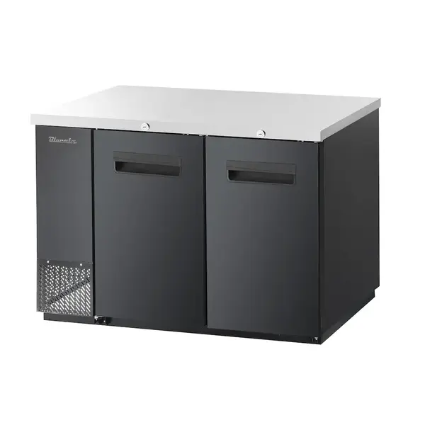 Blue Air BBB59-2B-HC, 59-inch 2 Solid Doors Black Back Bar and Beverage Cooler, 19.4 Cu. Ft.