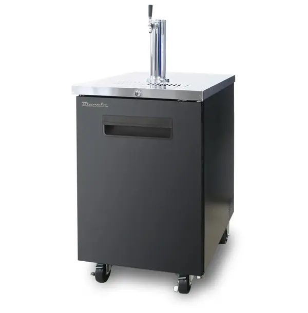 Blue Air BDD23-1B-HC, 23-inch 1 Solid Door Black Beer Dispenser with Tower and Tap, 7.9 Cu. Ft.
