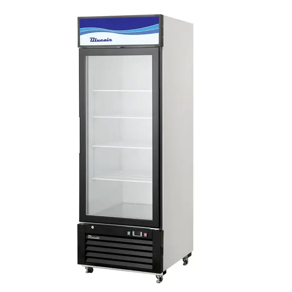 Blue Air BKGM23-HC, 27-inch Swing Glass Door White Merchandising Refrigerator, 23 Cu. Ft.