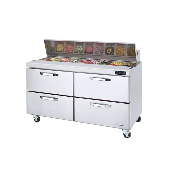 Blue Air BLPT60-D4-HC, 60-inch 4 Drawers Refrigerated Sandwich Prep Table, 16.7 Cu. Ft.