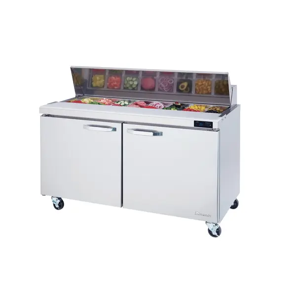 Blue Air BLPT60-HC, 60-inch 2 Swing Doors Refrigerated Sandwich Prep Table, 16.5 Cu. Ft.