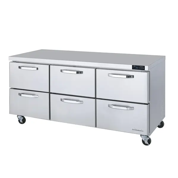 Blue Air BLUR72-D6-HC, 72-inch 6 Drawers Undercounter Refrigerator, 20 Cu. Ft.