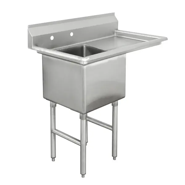 Blue Air ВЅ1-18-12-R, 18x18-inch 1-Compartment Stainless Steel Sink with Right Drainboard
