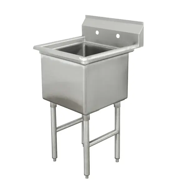 Blue Air BSP-18, 18x18x13-inch 1-Compartment Stainless Steel Sink with Drain Basket