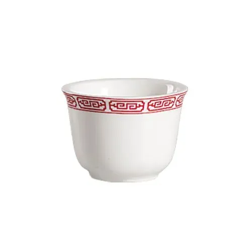 C.A.C. 105-55, 5 Oz Red Gate Porcelain Chinese Style Tea Cup, 6 DZ/CS