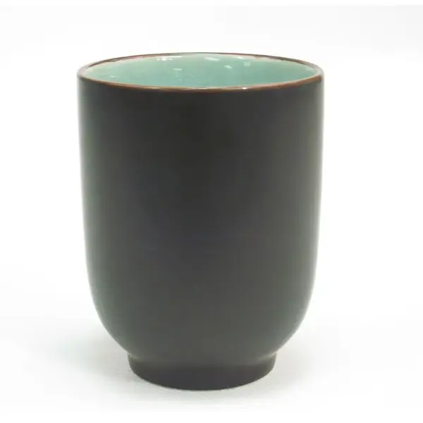 C.A.C. 666-1-BLU, 8 Oz 2.75-Inch Blue Non-Glare Glaze Stoneware Cup, 3 DZ/CS