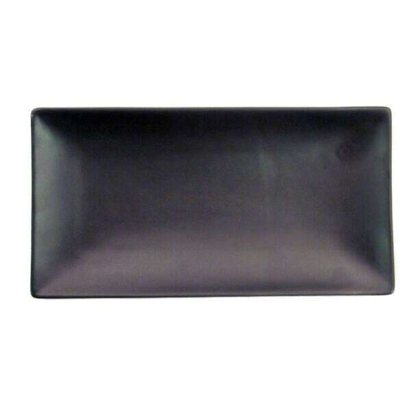 C.A.C. 666-13-BLK, 11.5x6.5-Inch Black Non-Glare Glaze Rectangular Japanese Style Platter, DZ