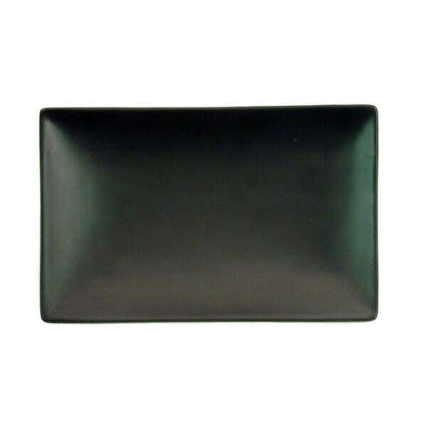 C.A.C. 666-34-BLK, 8.5-Inch Rectangular Non-Glare Glaze Black Platter, 2 DZ/CS