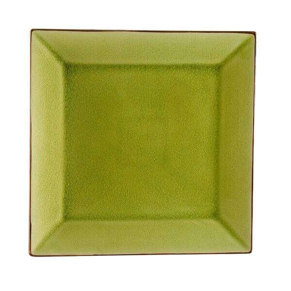 C.A.C. 666-8-G, 9-Inch Non-Glare Glaze Green Square Plate, 2 DZ/CS