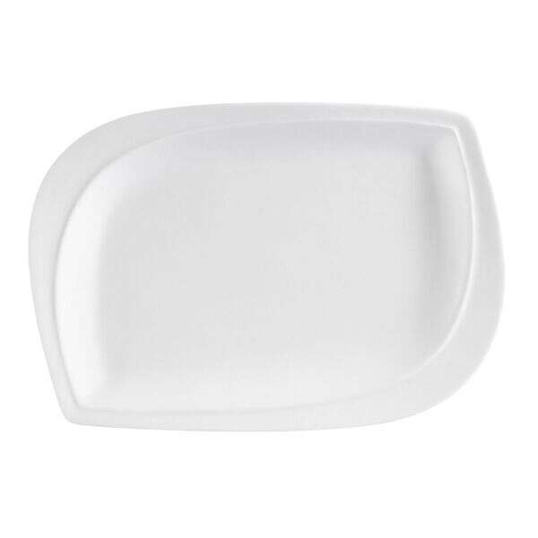 C.A.C. ASP-33, 8x5.75-Inch White Porcelain Aspen Tree Rectangular Platter, 2 DZ/CS