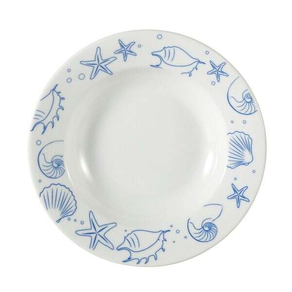C.A.C. ATC-3, 10 Oz 9-Inch Atlantic Seashell Porcelain Soup Plate, 2 DZ/CS