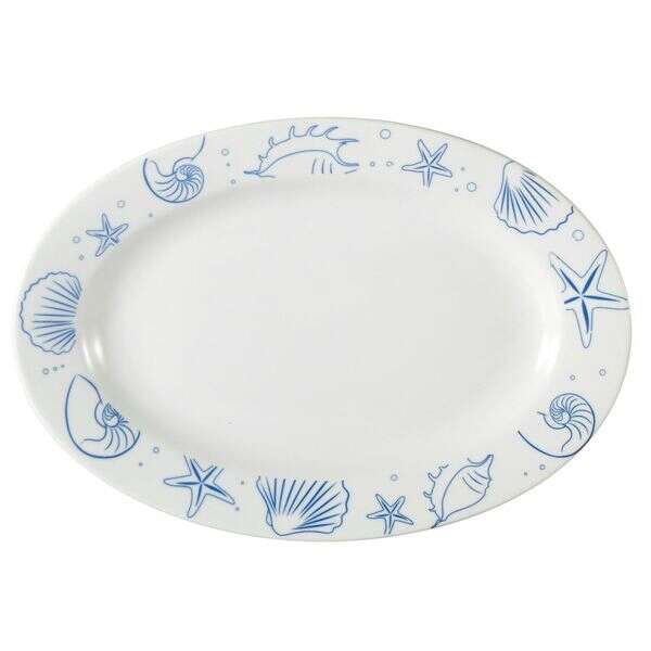C.A.C. ATC-51, 15x10.25-Inch Atlantic Seashell Porcelain Platter, DZ