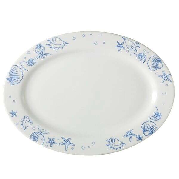C.A.C. ATC-81, 18x12.5 Atlantic Seashell Porcelain Platter, 6 PC/CS