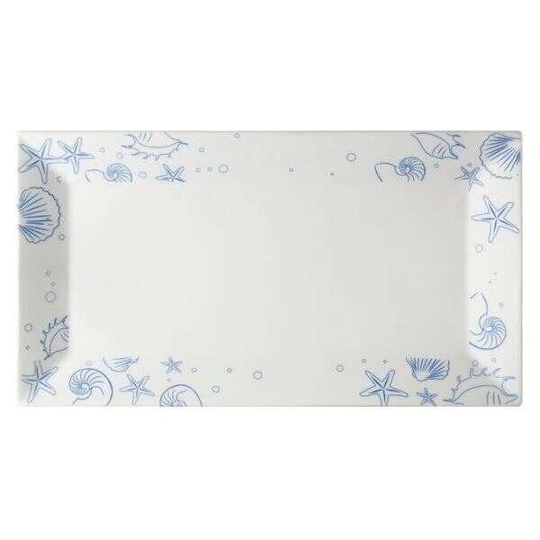 C.A.C. ATC-RT81, 18x10-Inch Atlantic Seashell Porcelain Platter, 4 PC/CS