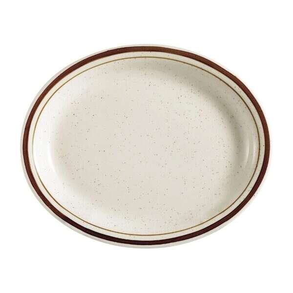 C.A.C. AZ-13, 11.5x9-Inch Arizona Brown Rim Oval Platter, DZ