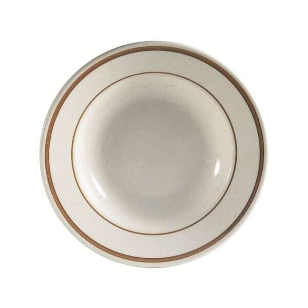 C.A.C. AZ-3, 10 Oz 9-Inch Arizona Brown Rim Soup Plate, 2 DZ/CS