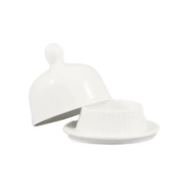 C.A.C. BUT-1, 3.5-Inch White Porcelain Butter Dish with Lid, 24-Set/CS