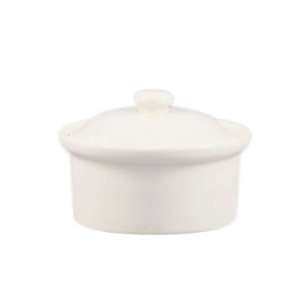 C.A.C. CAS-10, 12 Oz 5.25-Inch Bone White Stoneware Casserole, 2 DZ/CS