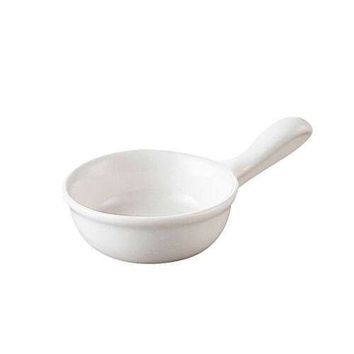 C.A.C. CAS-2-P, 0.5 Oz 4-Inch Bone White Stoneware Small Casserole with Handle, 4 DZ/CS